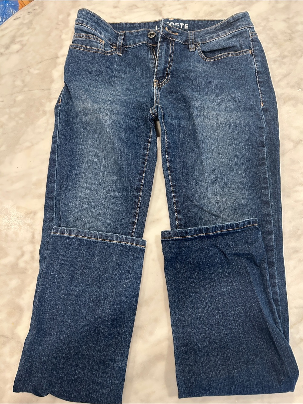 Lacoste Women's Straight Leg Blue Denim Jeans